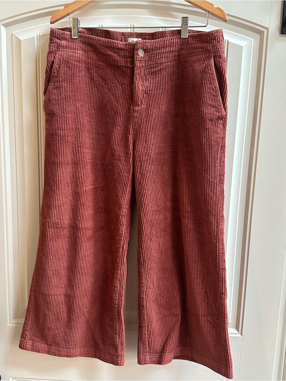 PACT Organic Cotton Wide Leg Corduroy Crop Pants Rust Women’s XL